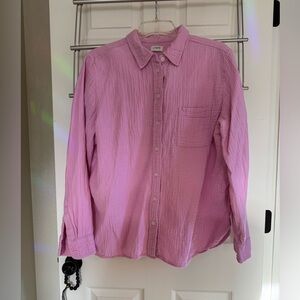 J. Crew Soft Pink Gauze Button Down Shirt